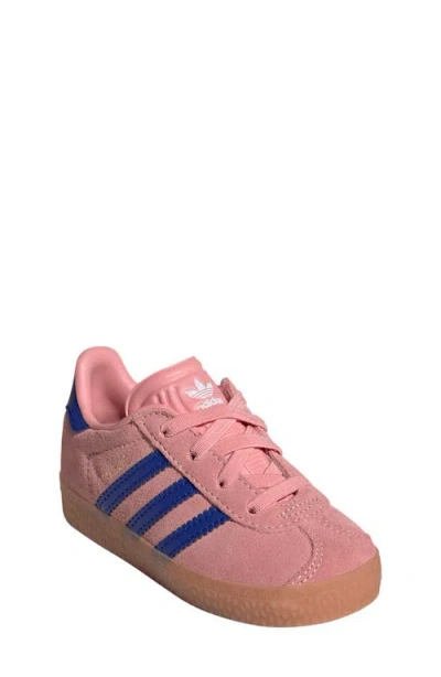 Adidas Originals Adidas Kids' Gazelle Comfort Closure Sneaker In Semi Pink Spark/ Lucid Blue