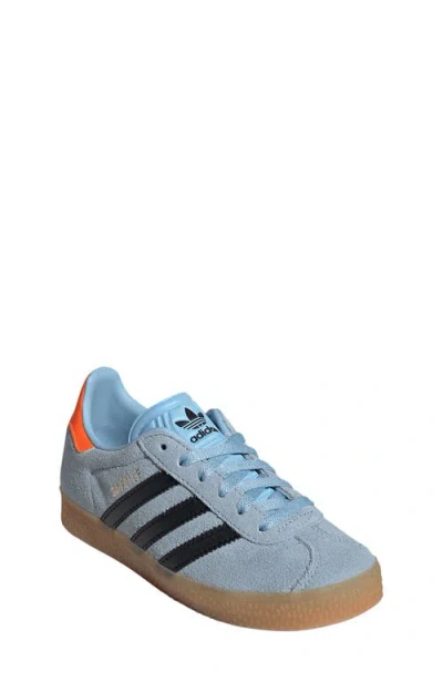 Adidas Originals Adidas Kids' Gazelle Low Top Sneaker In Clear Sky/black/orange