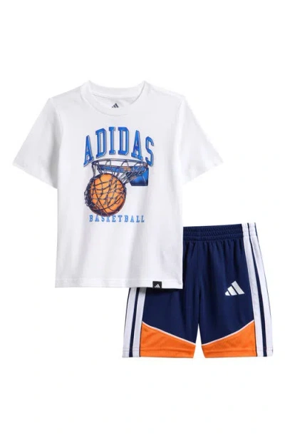 Adidas Originals Adidas Kids' Graphic Print Jersey T-shirt & Colorblock Shorts Set In Multi