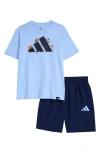 Adidas Originals Adidas Kids' Graphic T-shirt & Shorts Set In Light Blue