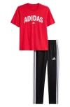 Adidas Originals Adidas Kids' Graphic T-shirt & Tricot Pants Set In Red