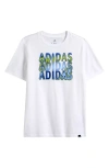 Adidas Originals Adidas Kids' Heat Map Lineage Cotton Graphic T-shirt In White