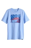 Adidas Originals Adidas Kids' Heat Map Lineage Cotton Graphic T-shirt In Light Blue