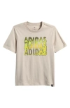 Adidas Originals Adidas Kids' Heat Map Lineage Cotton Graphic T-shirt In Natural