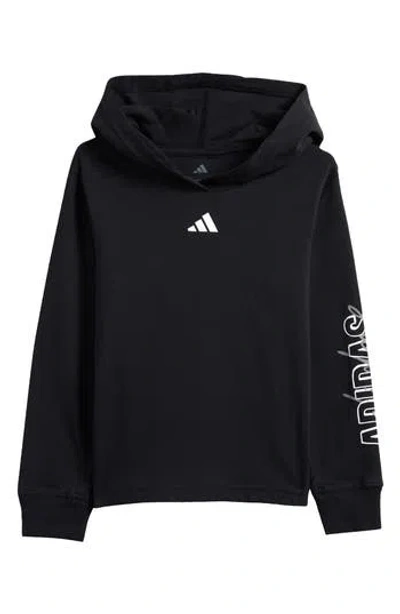 Adidas Originals Adidas Kids' Hooded Cotton T-shirt In Black