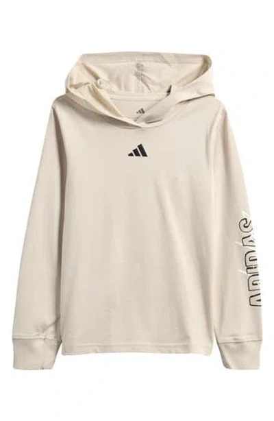 Adidas Originals Adidas Kids' Hooded Cotton T-shirt In Neutral