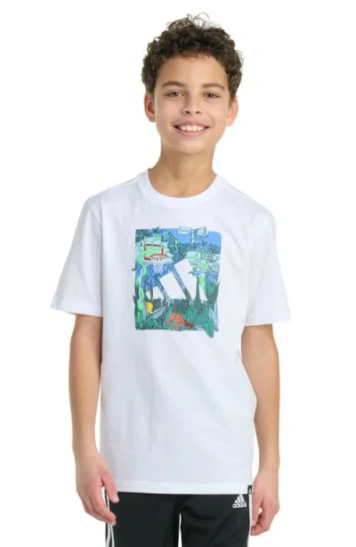 Adidas Originals Adidas Kids' Jungle Box Logo Graphic T-shirt In Multi