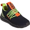 Adidas Originals Adidas Kids' Lite Racer Adapt 7.0 Slip-on Sneaker In Black/orange/solar Slime