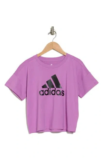 Adidas Originals Adidas Kids' Logo Cotton Oversize Graphic T-shirt In Medium Purple