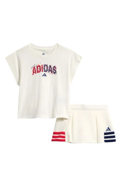 Adidas Originals Babies' Adidas Kids' Logo Graphic T-shirt & Skirt Set In White