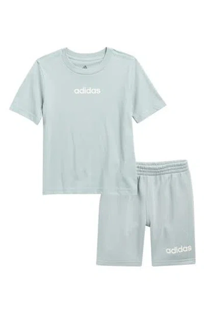 Adidas Originals Adidas Kids' Logo T-shirt & Shorts Set In Blue