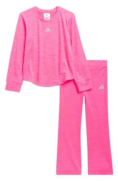 Adidas Originals Adidas Kids' Logo Top & Flare Leggings Set In Pink