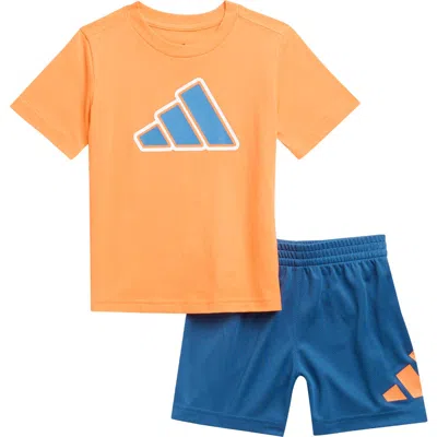 Adidas Originals Adidas Kids' Logo T-shirt & Woven Shorts Set In Multi