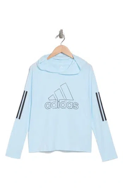 Adidas Originals Adidas Kids' Long Sleeve Hooded T-shirt In Blue