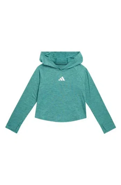 Adidas Originals Adidas Kids' Mélange Logo Hoodie In Green