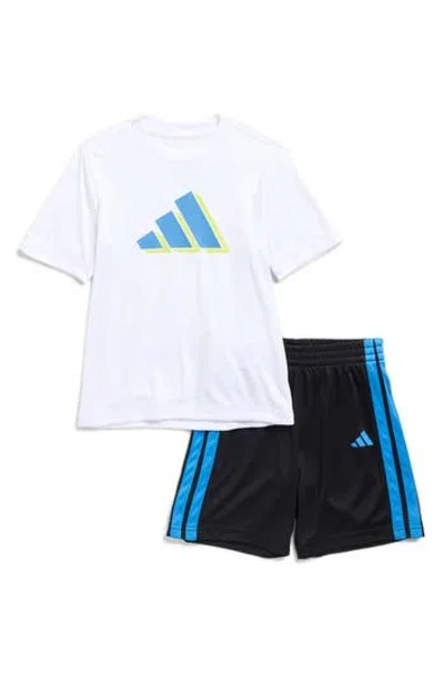 Adidas Originals Adidas Kids' Performance Graphic T-shirt & Shorts Set In White