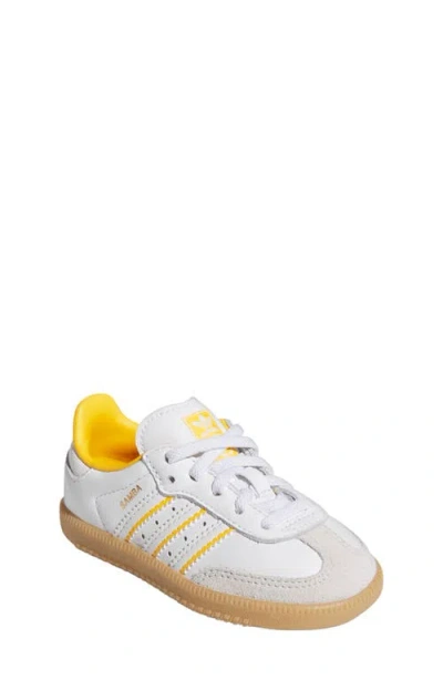 Adidas Originals Adidas Kids' Samba Sneaker In Crystal White/ White/ Yellow