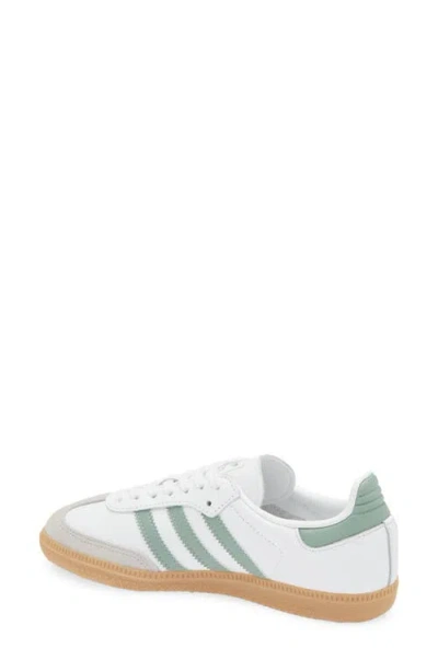 Adidas Originals Adidas Kids' Samba Sneaker In White/silver Green/gum