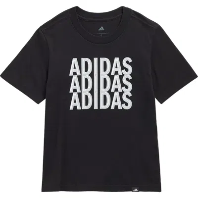 Adidas Originals Adidas Kids' Shine Stack Graphic T-shirt In Black