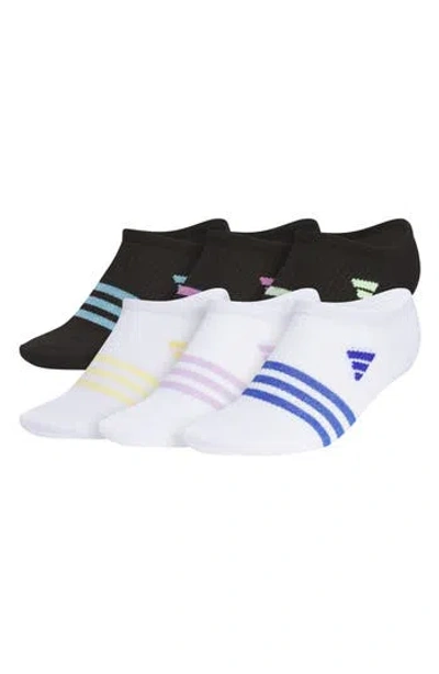 Adidas Originals Adidas Kids' Superlire 3.0 6-pack No-show Socks In Black