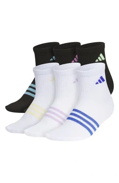 Adidas Originals Adidas Kids' Superlire 3.0 6-pack Quarter Socks In Black