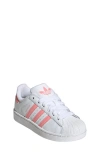 Adidas Originals Little Kids White & Pink Superstar Ii Sneakers In White/semi Pink Spark/white