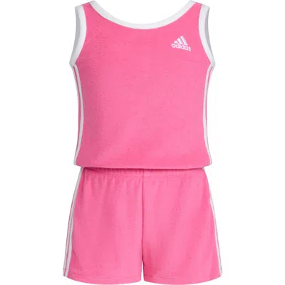 Adidas Originals Adidas Kids' Terry Cloth Romper In Dark Pink