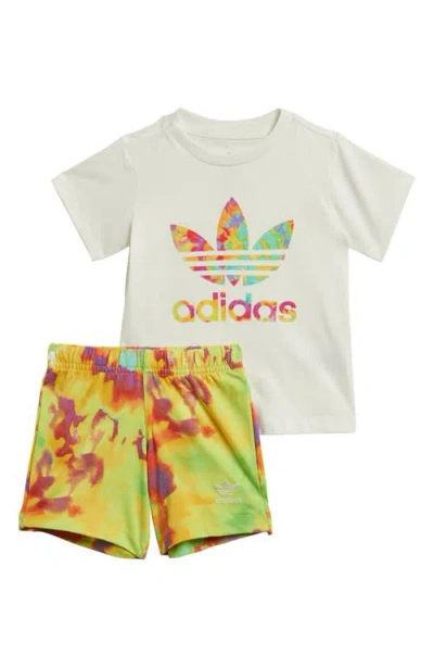 Adidas Originals Adidas Kids' Tie Dye Lifestyle Cotton T-shirt & Shorts Set In White