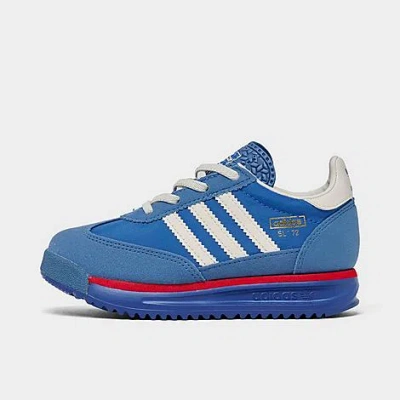 Adidas Originals Babies' Adidas Kids' Toddler Originals Sl 72 Rs Stretch Lace Casual Shoes In Blue/core White/better Scarlet