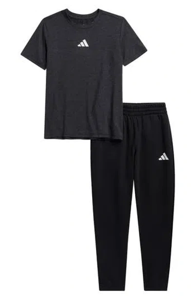 Adidas Originals Adidas Kids' T-shirt & Fleece Joggers 2-piece Set In Black