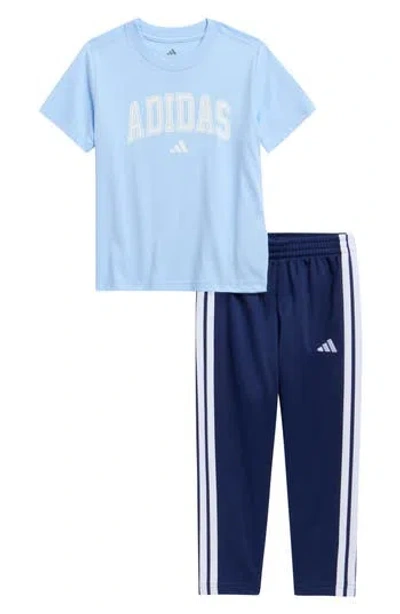 Adidas Originals Adidas Kids' T-shirt & Tricot Pants Set In Blue