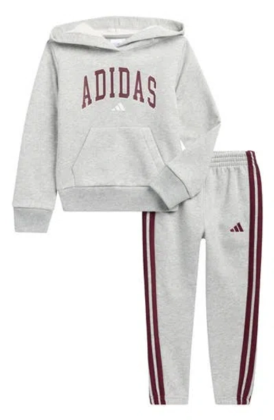Adidas Originals Adidas Kids' Varsity Fleece Hoodie & Joggers Set In Gray