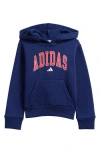 Adidas Originals Adidas Kids' Varsity Logo Fleece Hoodie In Blue