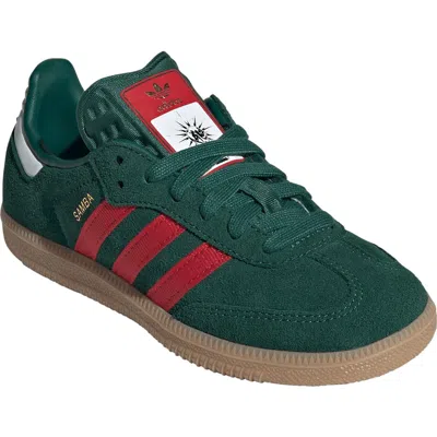 Adidas Originals Boys Adidas Samba In Team Dark Green/gum/better Scarlet