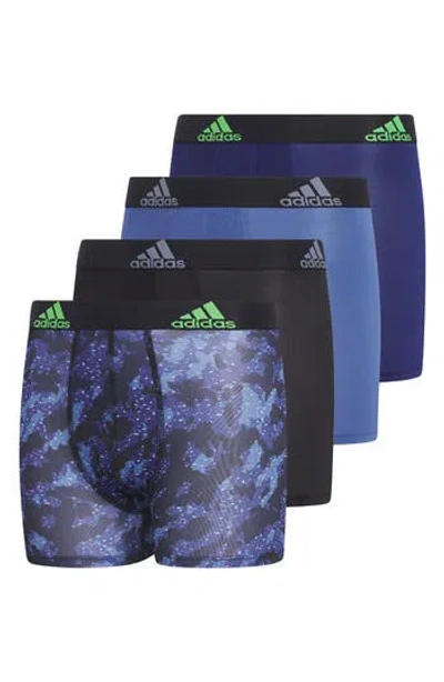 Adidas Originals Adidas Kids' Youth Performance Assorted Boxer Briefs In Camo Black/dark Blue