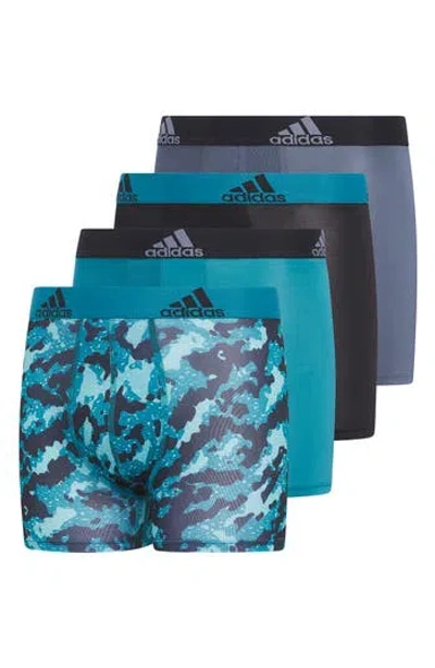 Adidas Originals Adidas Kids' Youth Performance Assorted Boxer Briefs In Camo Black/fusion Teal
