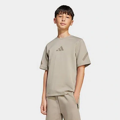 Adidas Originals Adidas Kids' Z. N.e. T-shirt In Putty Beige/simple Brown