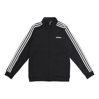 Adidas Originals Adidas Knit Stand Collar Loose Windproof Sports Logo Jacket Black