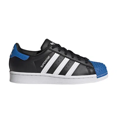 Pre-owned Adidas Originals Adidas Lego X Superstar Big Kid 'core Black Blue' | Kid's Size 5