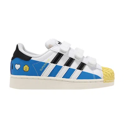Pre-owned Adidas Originals Adidas Lego X Superstar Cf C 'i Love Lego - White Bright Blue' | Kid's Size 2.5