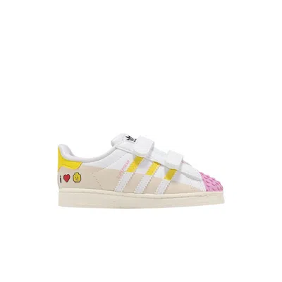 Pre-owned Adidas Originals Adidas Lego X Superstar Cf I 'i Love Lego - Pink' | White | Infant Size 5.5