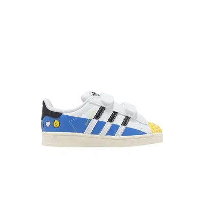 Pre-owned Adidas Originals Adidas Lego X Superstar Cf I 'white Blue Yellow' | Infant Size 10