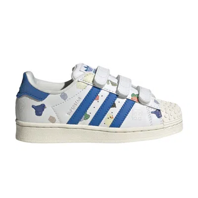 Pre-owned Adidas Originals Adidas Lego X Superstar Cf J 'bricks And Figurine - White Royal Blue' | Kid's Size 1