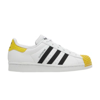 Pre-owned Adidas Originals Adidas Lego X Superstar J 'white Eqt Yellow' | Kid's Size 6.5