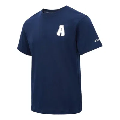Adidas Originals Adidas Letter Printed T-shirt Asia Sizing 'navy White' In Blue