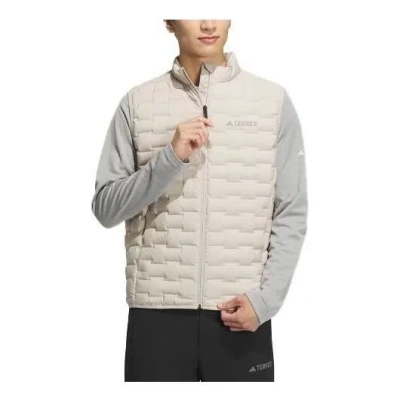Adidas Originals Adidas Lightweight Goose Down Woven Baffle Vest 'white' In Gray