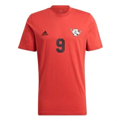 Adidas Originals Adidas Lil Number T M Soccer/football Training Sports Printing Short Sleeve Pink Red Fluorescence