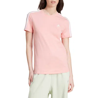 Adidas Originals Adidas Lin Slim-fit T-shirt In Semi Pink Spark/white