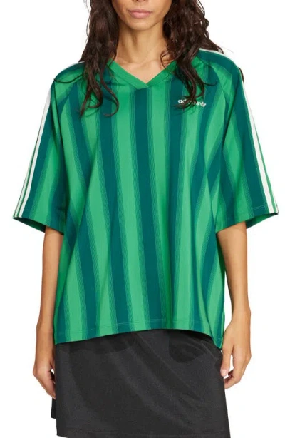 Adidas Originals Adidas Linear Stripe Jersey T-shirt In Green