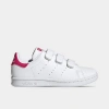Adidas Originals Adidas Little Kids' Originals Stan Smith Hook-and-loop Casual Shoes In White/pink